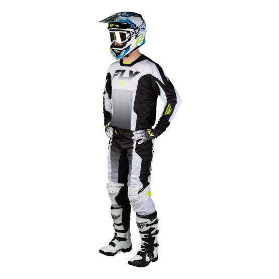 Tenue cross Fly 2027 Kinetic Fade - Blanc Noir Jaune fluo