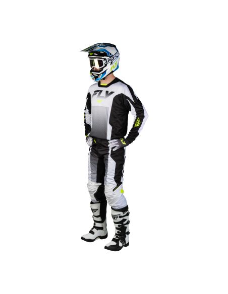 Tenue cross Fly 2027 Kinetic Fade - Blanc Noir Jaune fluo