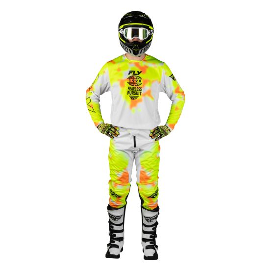 Tenue cross Fly 2027 Kinetic Blur - Blanc Jaune fluo Orange