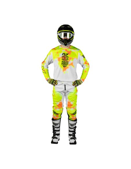Tenue cross Fly 2027 Kinetic Blur - Blanc Jaune fluo Orange