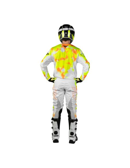 Tenue cross Fly 2027 Kinetic Blur - Blanc Jaune fluo Orange
