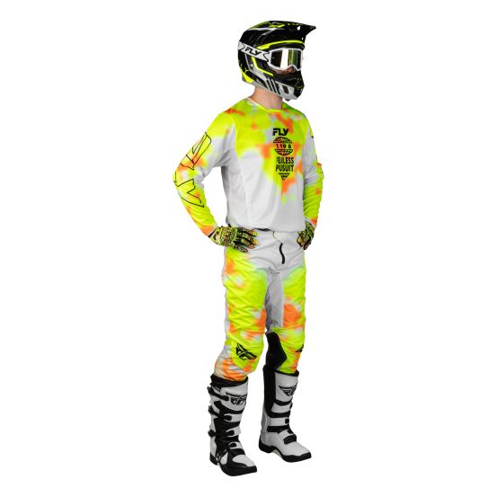 Tenue cross Fly 2027 Kinetic Blur - Blanc Jaune fluo Orange
