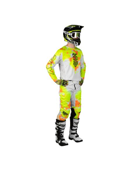 Tenue cross Fly 2027 Kinetic Blur - Blanc Jaune fluo Orange