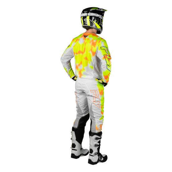 Tenue cross Fly 2027 Kinetic Blur - Blanc Jaune fluo Orange