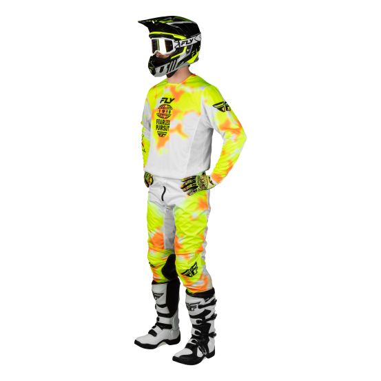 Tenue cross Fly 2027 Kinetic Blur - Blanc Jaune fluo Orange
