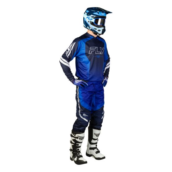 Tenue cross Fly 2027 F-16 Raze - Bleu Blanc