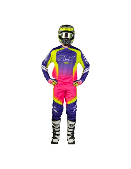 Tenue cross Fly 2027 F-16 Raze - Violet Rouge Jaune