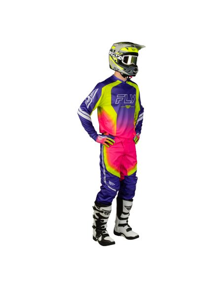 Tenue cross Fly 2027 F-16 Raze - Violet Rouge Jaune