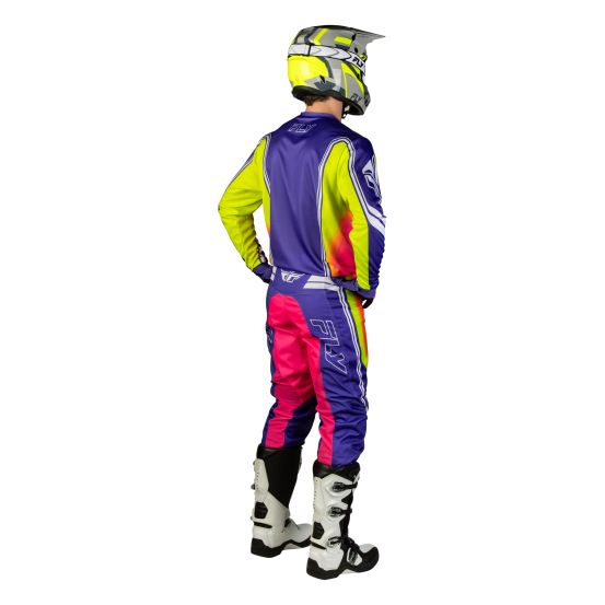 Tenue cross Fly 2027 F-16 Raze - Violet Rouge Jaune