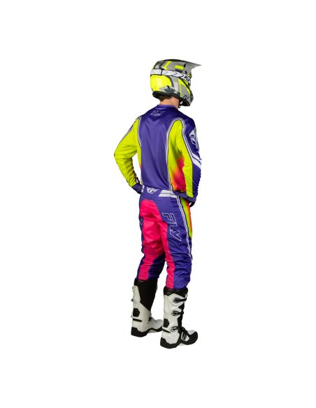 Tenue cross Fly 2027 F-16 Raze - Violet Rouge Jaune