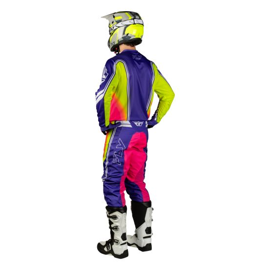 Tenue cross Fly 2027 F-16 Raze - Violet Rouge Jaune