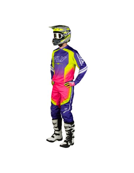 Tenue cross Fly 2027 F-16 Raze - Violet Rouge Jaune