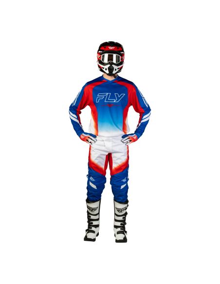 Tenue cross Fly 2027 F-16 Raze - Rouge Blanc Bleu