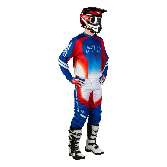 Tenue cross Fly 2027 F-16 Raze - Rouge Blanc Bleu