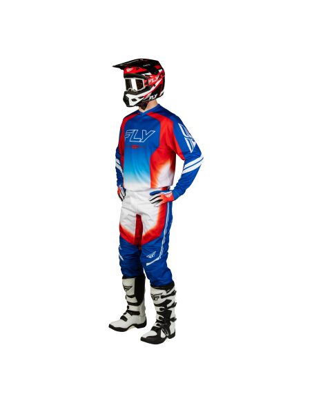 Tenue cross Fly 2027 F-16 Raze - Rouge Blanc Bleu