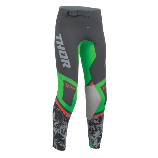 Pantalon cross enfant Thor 2027 Sportmode Punkd - Gris Charcoal Vert