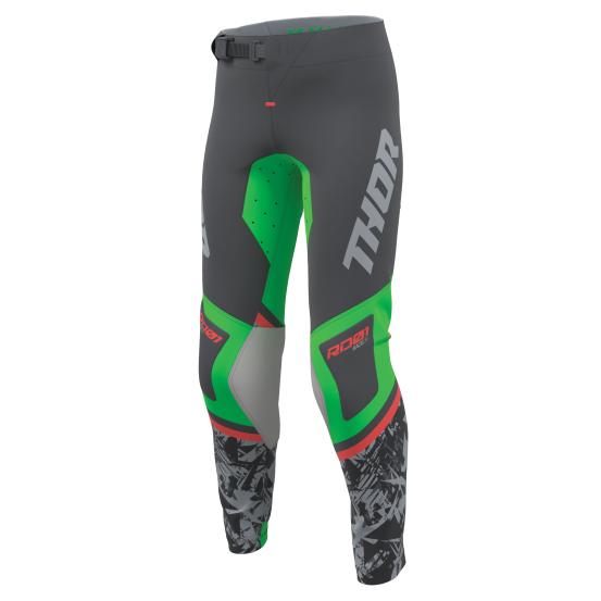 Pantalon cross enfant Thor 2027 Sportmode Punkd - Gris Charcoal Vert