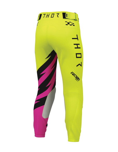 Pantalon cross enfant Thor 2027 Launchmode Shockie - Jaune Acid Rose Fuchsia