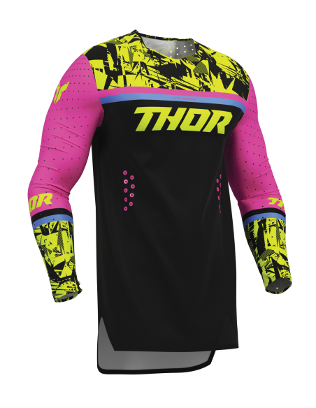 Maillot cross Thor 2027 Sportmode Punkd - Noir Rose Fuchsia
