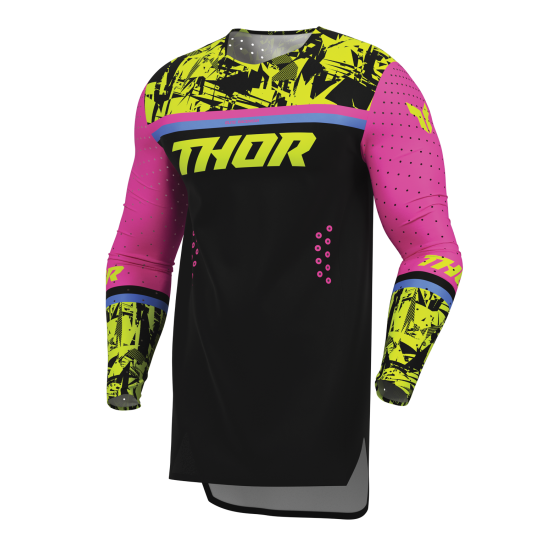 Maillot cross Thor 2027 Sportmode Punkd - Noir Rose Fuchsia