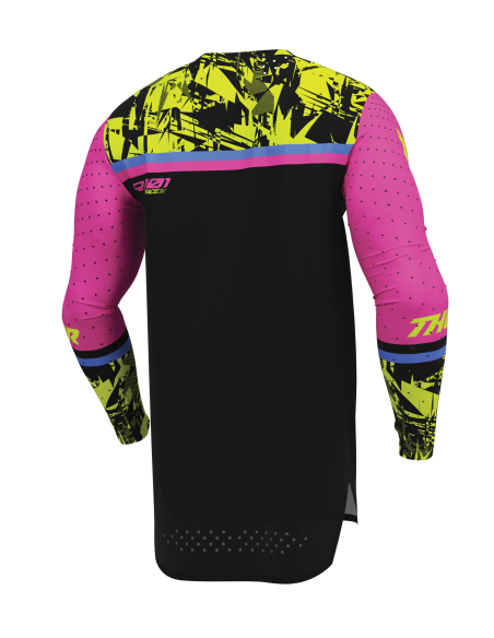 Maillot cross Thor 2027 Sportmode Punkd - Noir Rose Fuchsia