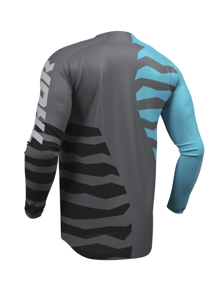 Maillot cross Thor 2027 Launchmode Shredder - Gris Charcoal Aqua