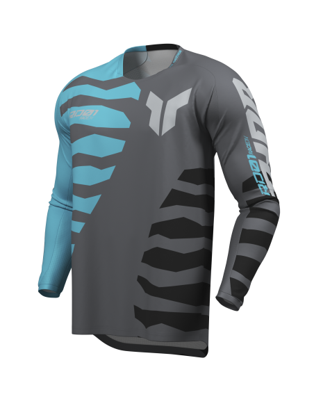 Maillot cross Thor 2027 Launchmode Shredder - Gris Charcoal Aqua