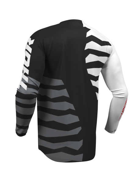 Maillot cross Thor 2027 Launchmode Shredder - Noir Blanc