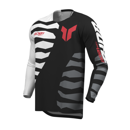Maillot cross Thor 2027 Launchmode Shredder - Noir Blanc