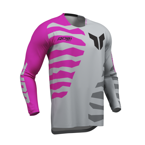 Maillot cross Thor 2027 Launchmode Shredder - Gris Rose Fuchsia