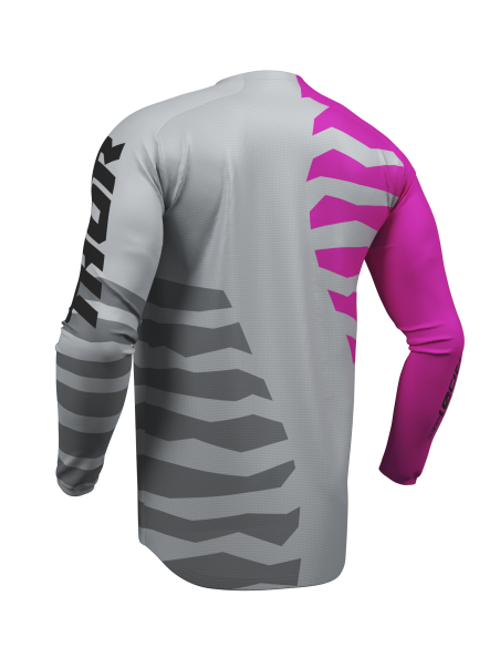Maillot cross Thor 2027 Launchmode Shredder - Gris Rose Fuchsia