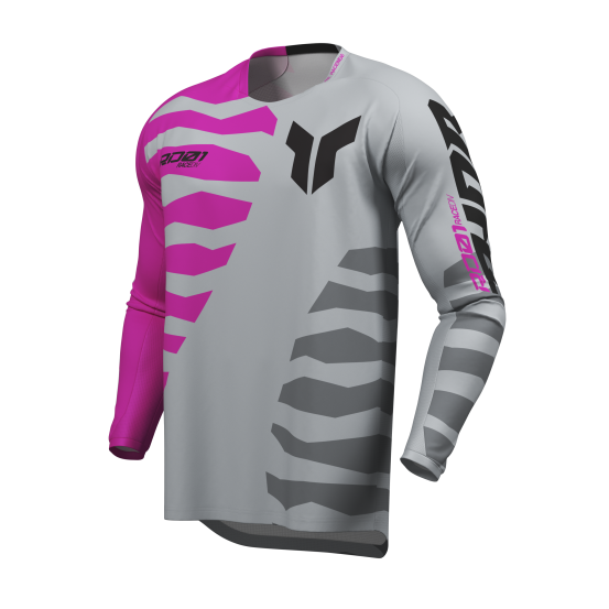 Maillot cross Thor 2027 Launchmode Shredder - Gris Rose Fuchsia