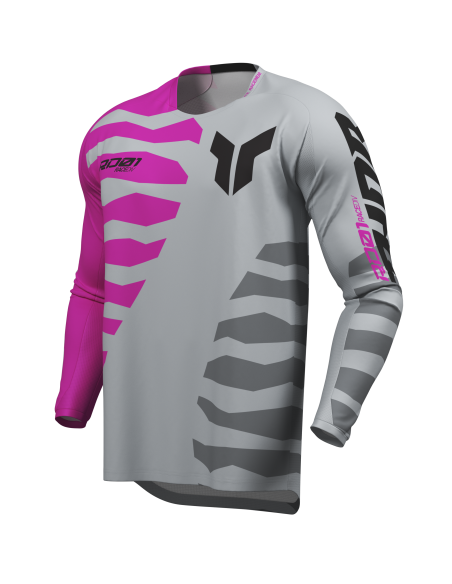 Maillot cross Thor 2027 Launchmode Shredder - Gris Rose Fuchsia