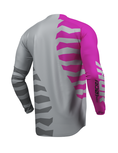 Maillot cross Thor 2027 Launchmode Shredder - Gris Rose Fuchsia