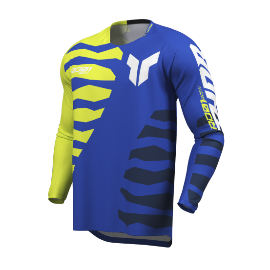 Maillot cross Thor 2027 Launchmode Shredder - Bleu Jaune Acid