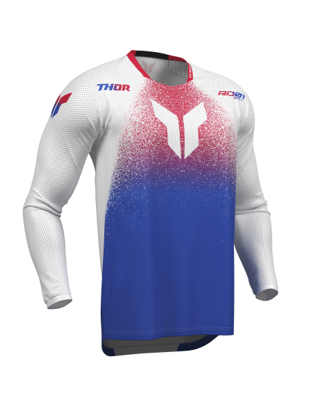 Maillot cross Thor 2027 Launchmode Air Darkside - Blanc Bleu