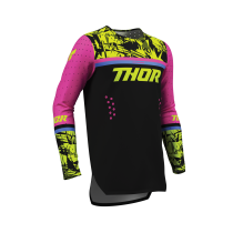 Maillot cross enfant Thor 2027 Sportmode Punkd - Noir Rose Fuchsia