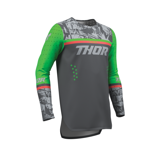 Maillot cross enfant Thor 2027 Sportmode Punkd - Gris Charcoal Vert