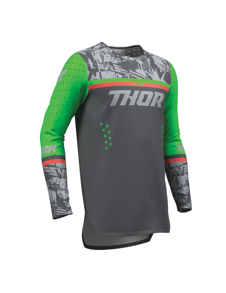 Maillot cross enfant Thor 2027 Sportmode Punkd - Gris Charcoal Vert