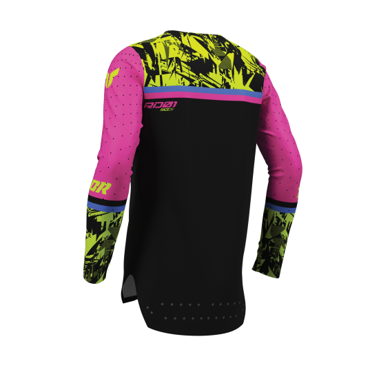 Maillot cross enfant Thor 2027 Sportmode Punkd - Noir Rose Fuchsia