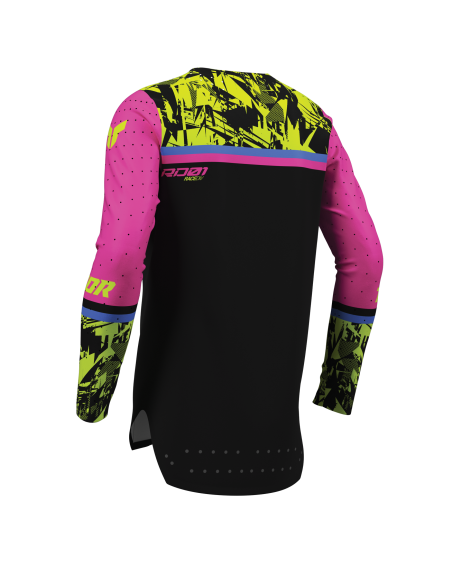 Maillot cross enfant Thor 2027 Sportmode Punkd - Noir Rose Fuchsia