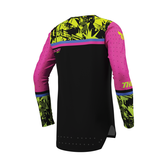Maillot cross enfant Thor 2027 Sportmode Punkd - Noir Rose Fuchsia