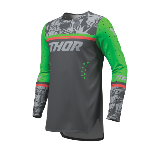 Maillot cross enfant Thor 2027 Sportmode Punkd - Gris Charcoal Vert