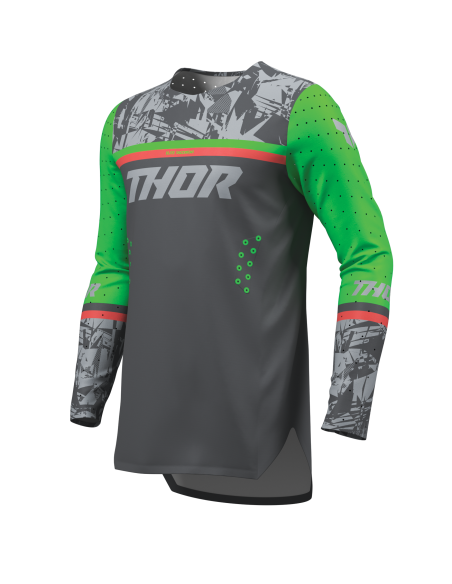Maillot cross enfant Thor 2027 Sportmode Punkd - Gris Charcoal Vert