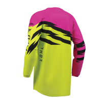 Maillot cross enfant Thor 2027 Launchmode Shockie - Jaune Acid Rose Fuchsia 2