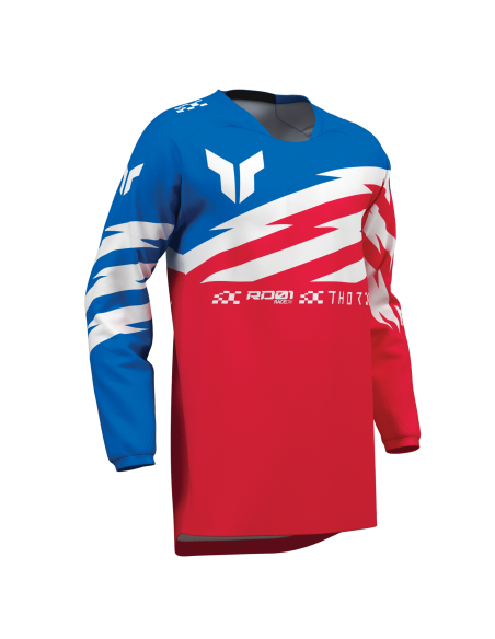 Maillot cross enfant Thor 2027 Launchmode Shockie - Rouge Bleu