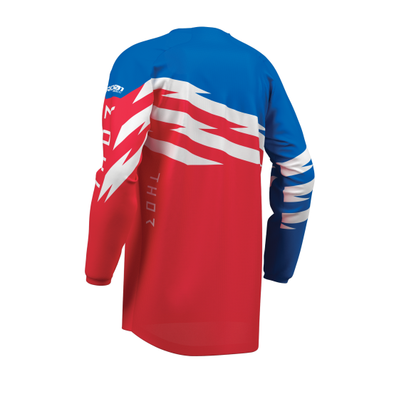Maillot cross enfant Thor 2027 Launchmode Shockie - Rouge Bleu