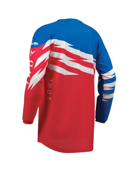 Maillot cross enfant Thor 2027 Launchmode Shockie - Rouge Bleu
