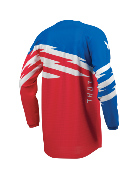 Maillot cross enfant Thor 2027 Launchmode Shockie - Rouge Bleu
