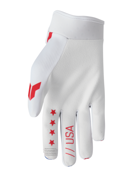 Gants cross enfant Thor Launchmode Patriot - Rouge Blanc Bleu